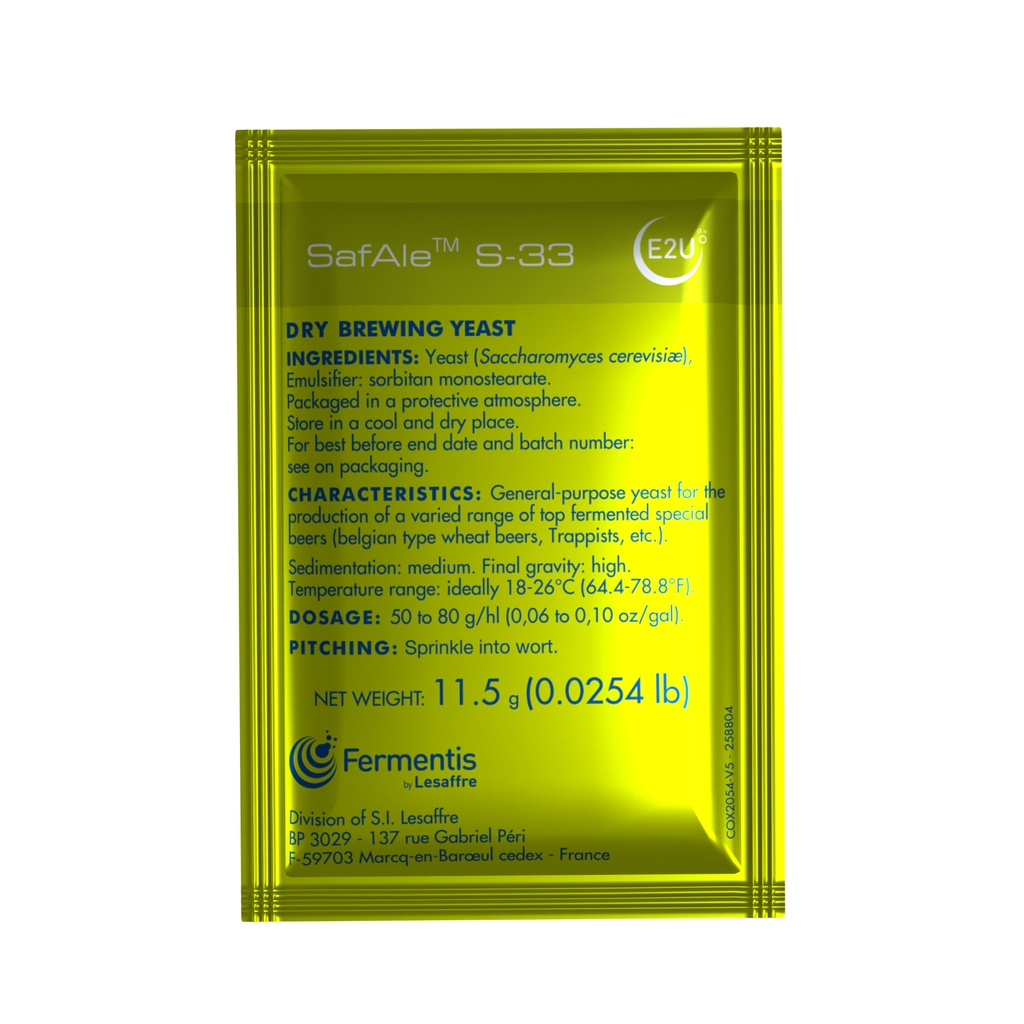 Fermentis SafAle S-33 Sobre 11.5 gr