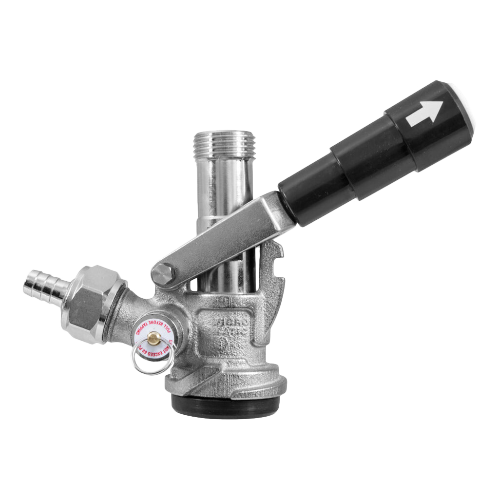 Micro Matic Acoplador de Barril Metálico de Latón Tipo D Palanca Negra